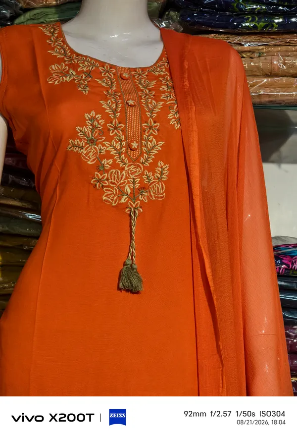 Orange_Embroidered_Kurta_Pant_Dupatta_Set_For_Women