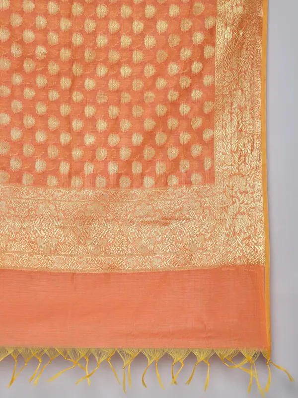 Peach_Woven_Salwar_Suit_Set_for_Women