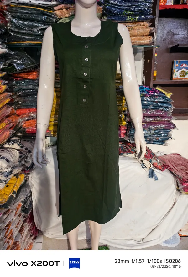Green_Sleeveless_Straight_Kurti_for_Women