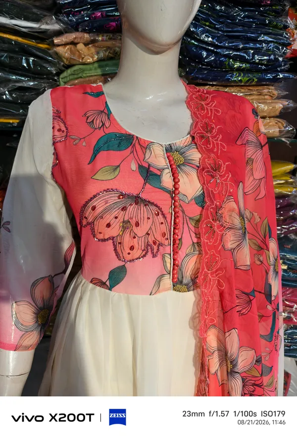 Coral_Floral_Print_Anarkali_Dress_For_Women