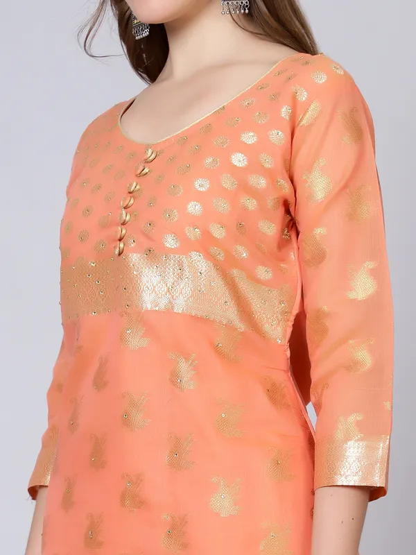Peach_Straight_Kurta_Pant_Dupatta_Set_for_Women