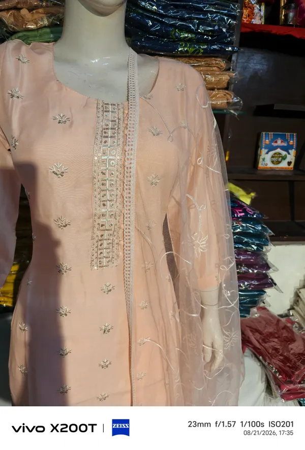Peach_Embroidered_Straight_Kurta_Set_For_Women