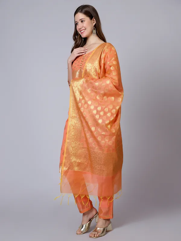 Peach_Straight_Kurta_Pant_Dupatta_Set_for_Women