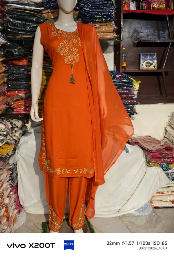 Orange_Embroidered_Kurta_Pant_Dupatta_Set_For_Women