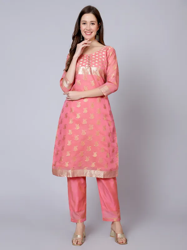 Pink_Embroidered_Kurta_Pant_Set_for_Women