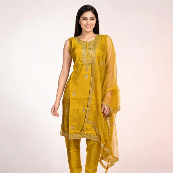 Mustard_Dola_Silk_Hand_Embroidered_Straight_Kurta_Set_For_Women
