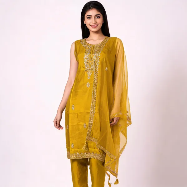 Mustard_Dola_Silk_Hand_Embroidered_Straight_Kurta_Set_For_Women