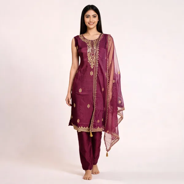 Purple_Dola_Silk_Aari_Embroidered_Sleeveless_Salwar_Suit_For_Women
