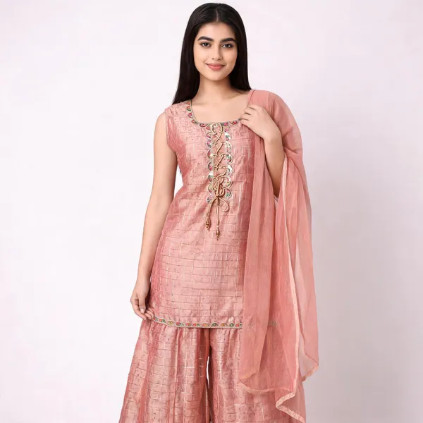 Pink_Chanderi_Silk_Embroidered_Straight_Kurta_Sharara_Set_For_Women