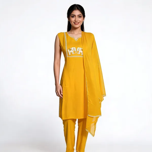 Mustard_Rayon_Computer_Embroidered_Straight_Kurta_Set_For_Women