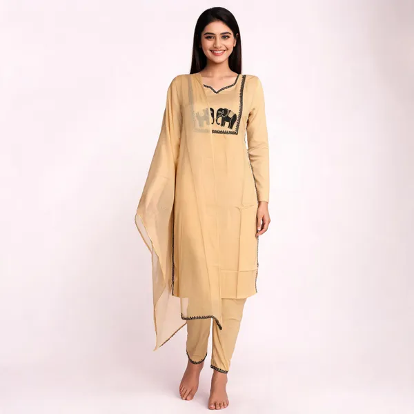 Beige_Rayon_Computer_Embroidered_Straight_Kurta_Set_For_Women
