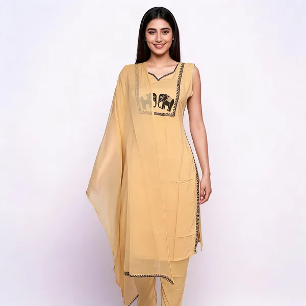 Beige_Rayon_Computer_Embroidered_Straight_Kurta_Set_For_Women