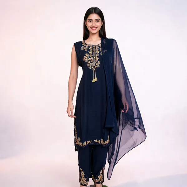 Navy_Rayon_Embroidered_Straight_Kurta_Set_For_Women