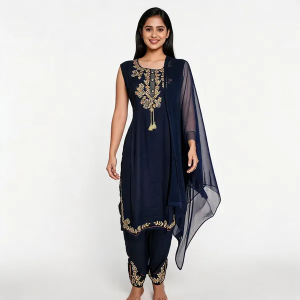 Navy_Rayon_Embroidered_Straight_Kurta_Set_For_Women