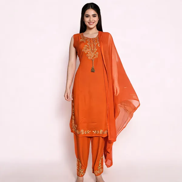 Orange_Rayon_Embroidered_Straight_Kurta_Pant_Dupatta_Set_For_Women