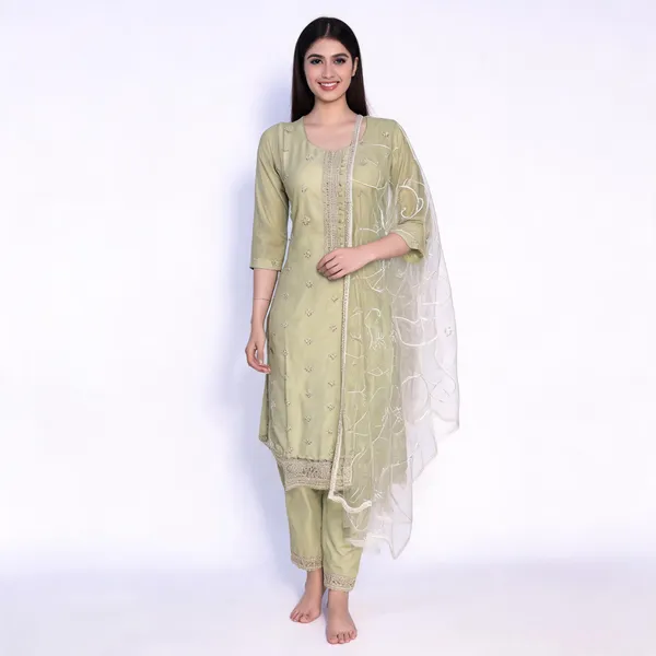Sage_Green_Muslin_Silk_Embroidered_Straight_Salwar_Suit_Set_For_Women