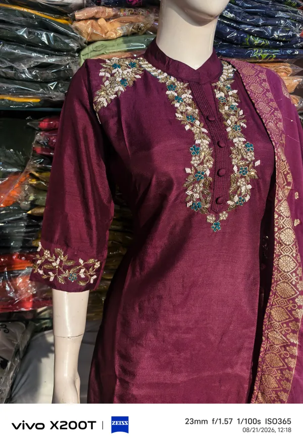 Burgundy_Embroidered_Straight_Kurta_Set_for_Women