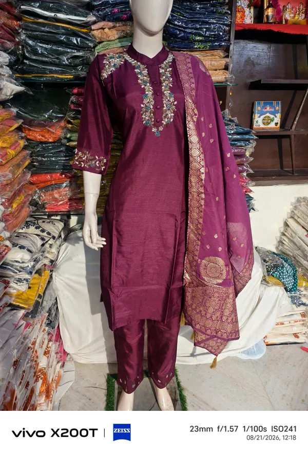 Burgundy_Embroidered_Straight_Kurta_Set_for_Women