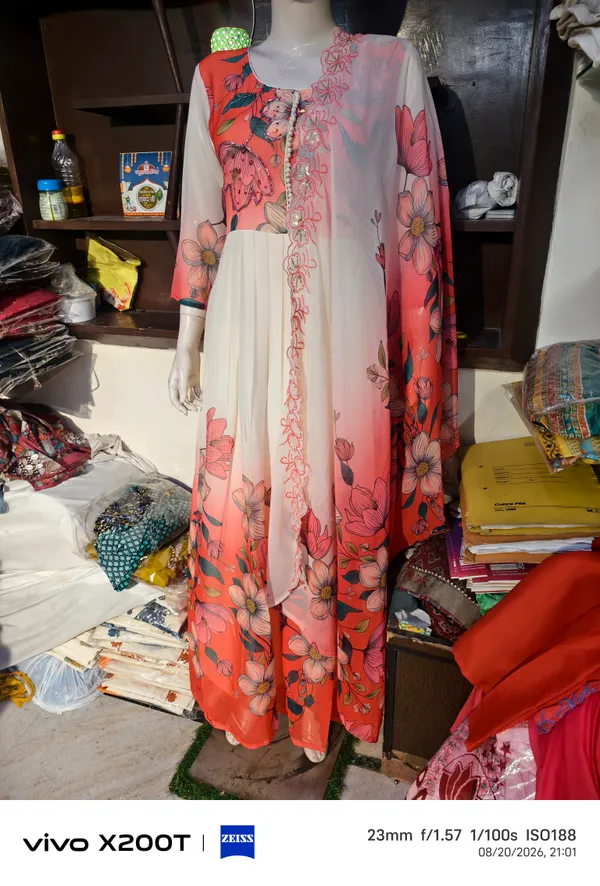Coral_Floral_Print_Flared_Dress_for_Women