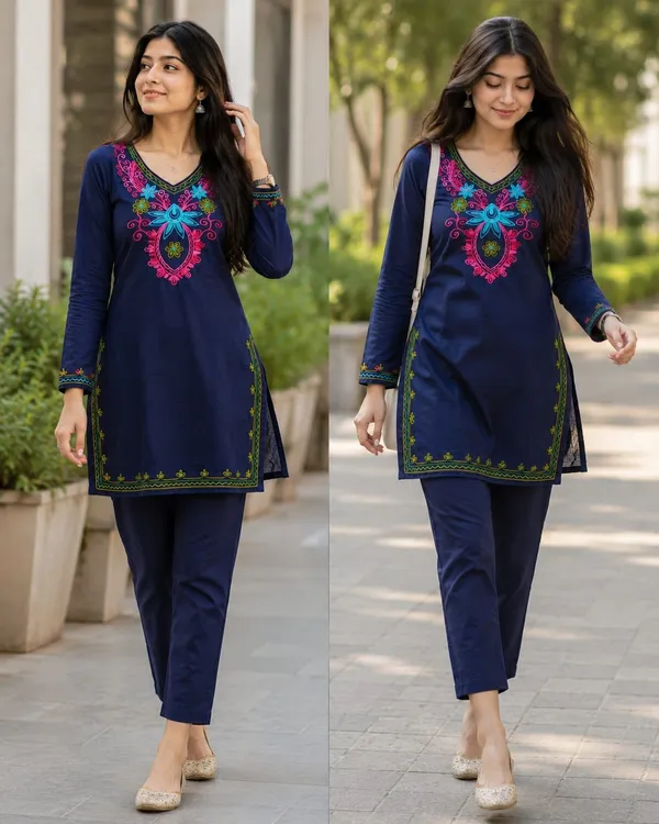 Navy_Blue_Embroidered_Straight_Kurta_for_Women