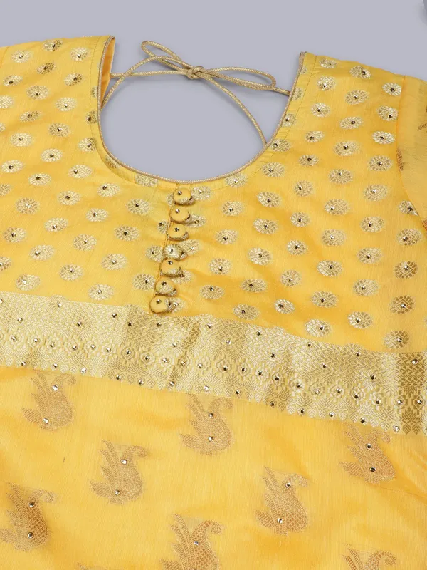 Yellow_Printed_Straight_Kurta_Pant_Set_for_Women