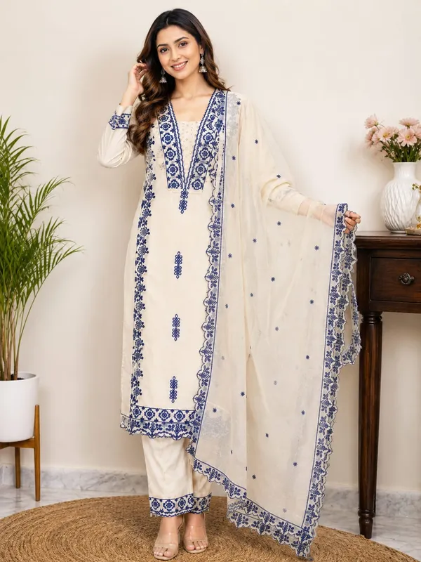 Cream_Printed_Kurta_Set_for_Women