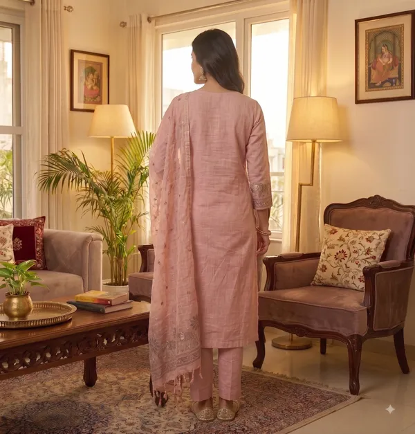 Pink_Muga_Banarasi_Cotton_Weaving_Unstitched_Kurta_Set_For_Women