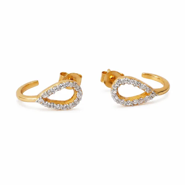 Gold_925_Silver_Cz_Teardrop_Stud_Earrings_For_Women