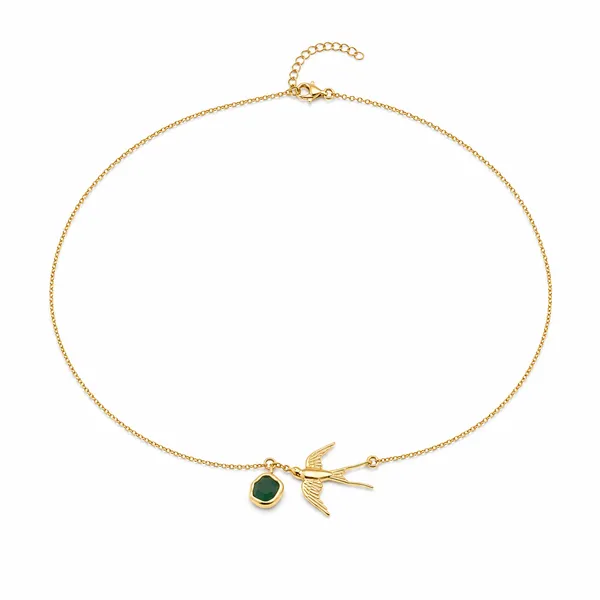 Gold_925_Silver_Flying_Bird_Pendant_Necklace_For_Women