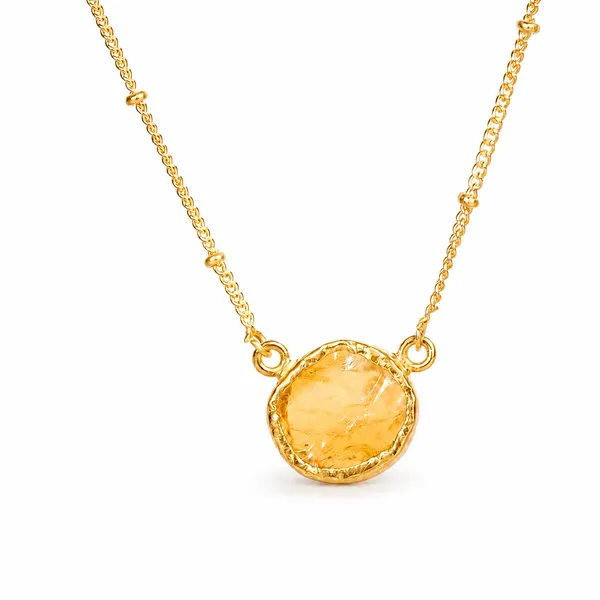 Gold_925_Silver_Citrine_Green_Onyx_Bezel_Short_Necklace_For_Women