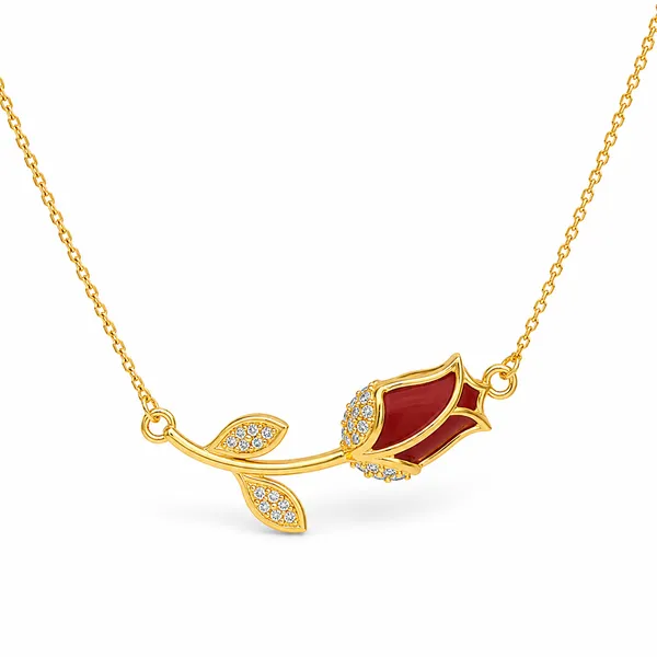 Gold_925_Silver_Red_Onyx_Cz_Rose_Motif_Pendant_Necklace_For_Women