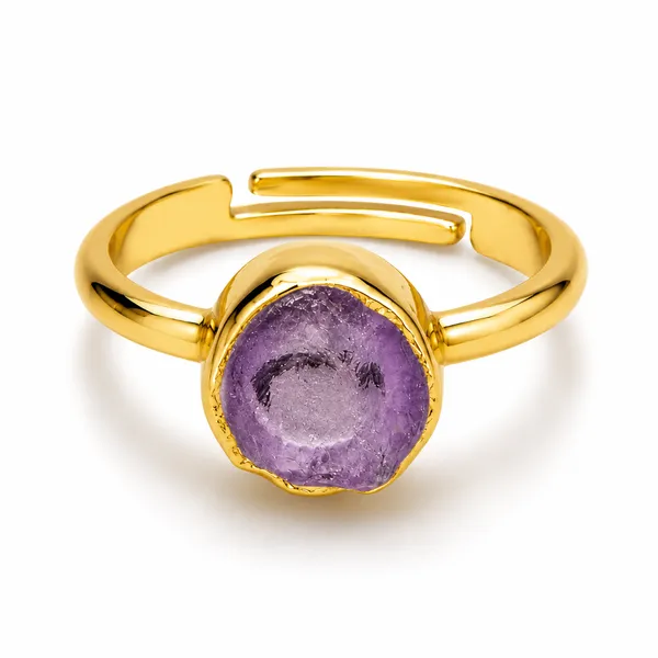 Purple_&_Gold_925_Silver_Adjustable_Gemstone_Ring_For_Women