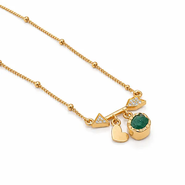 Gold_925_Silver_Citrine_Cz_Arrow_Heart_Pendant_Necklace_For_Women