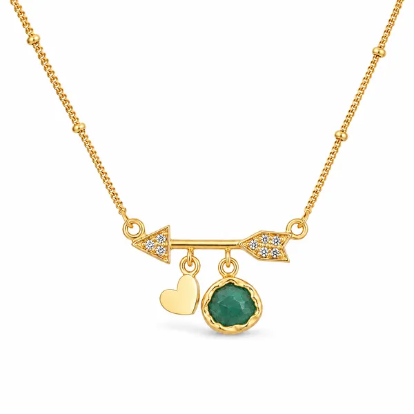 Gold_925_Silver_Citrine_Cz_Arrow_Heart_Pendant_Necklace_For_Women