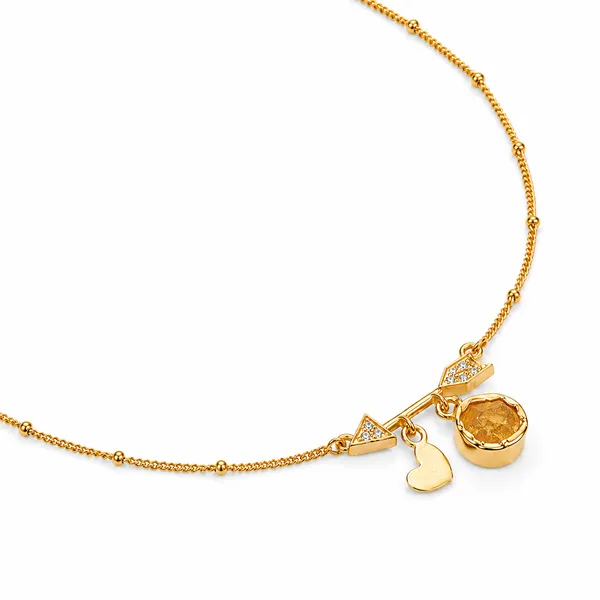 Gold_925_Silver_Citrine_Cz_Arrow_Heart_Pendant_Necklace_For_Women