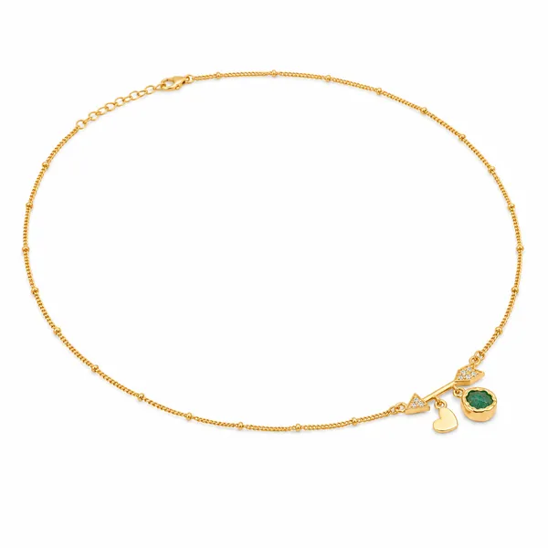 Gold_925_Silver_Citrine_Cz_Arrow_Heart_Pendant_Necklace_For_Women