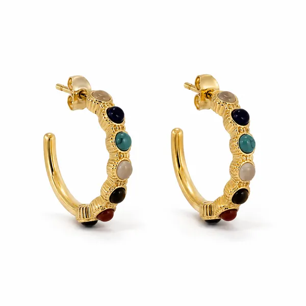 Multicolor_Brass_Seven_Chakra_Gemstone_Hoop_Earrings_For_Women