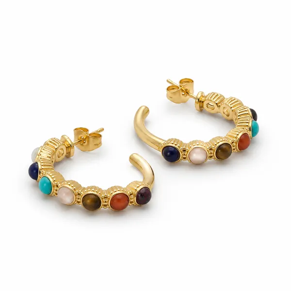 Multicolor_Brass_Seven_Chakra_Gemstone_Hoop_Earrings_For_Women
