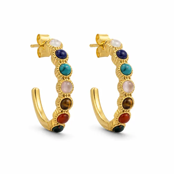 Multicolor_Brass_Seven_Chakra_Gemstone_Hoop_Earrings_For_Women