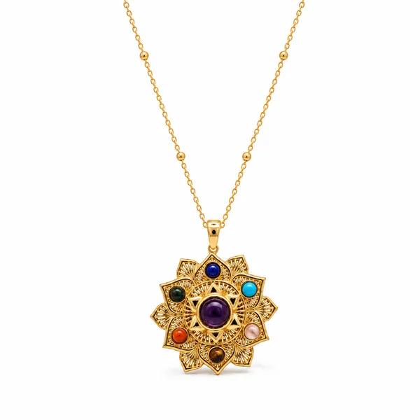 Multicolor_Brass_Seven_Chakra_Mandala_Pendant_Necklace_For_Women
