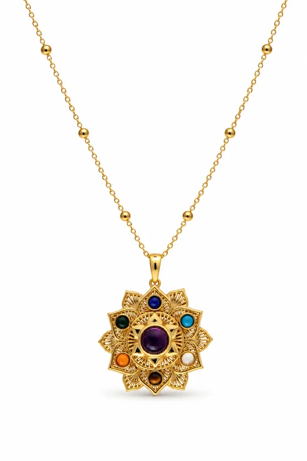 Multicolor_Brass_Seven_Chakra_Mandala_Pendant_Necklace_For_Women