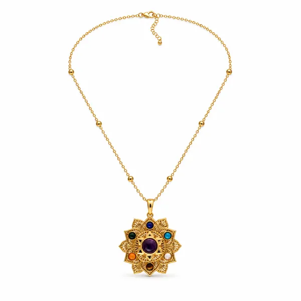 Multicolor_Brass_Seven_Chakra_Mandala_Pendant_Necklace_For_Women