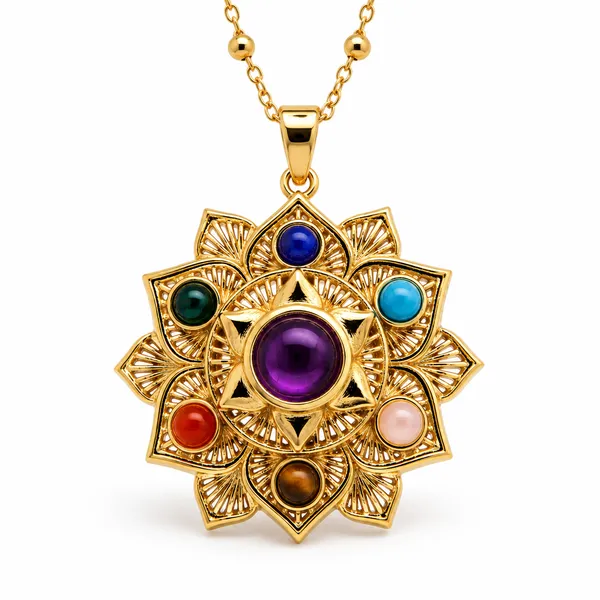 Multicolor_Brass_Seven_Chakra_Mandala_Pendant_Necklace_For_Women