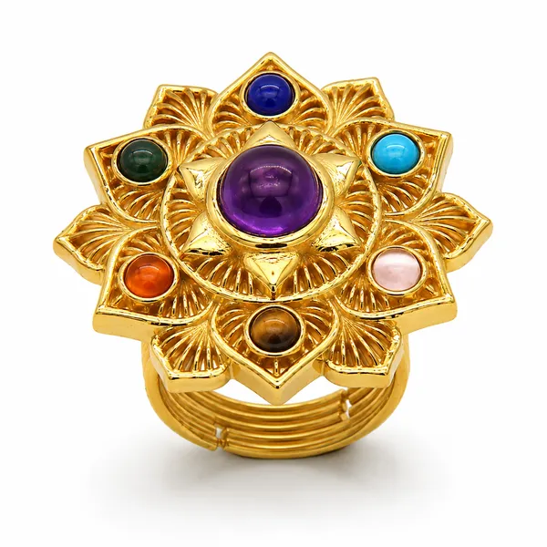 Multicolor_Gold-Plated_Brass_Multi_Stone_Seven_Chakra_Bloom_Mandala_Ring_For_Women