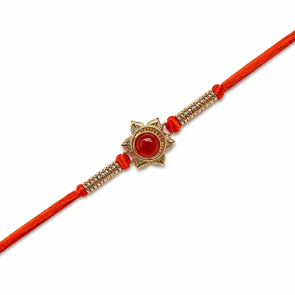 Orange_925_Silver_Carnelian_Sacral_Chakra_Rakhi_For_Men