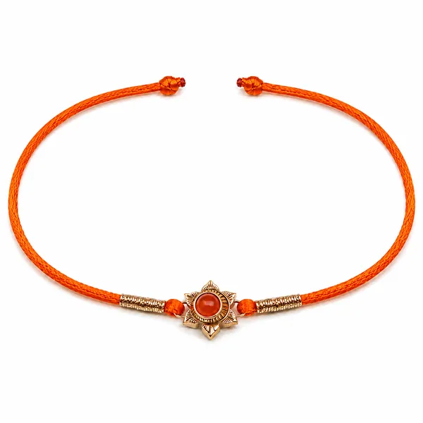 Orange_925_Silver_Carnelian_Sacral_Chakra_Rakhi_For_Men