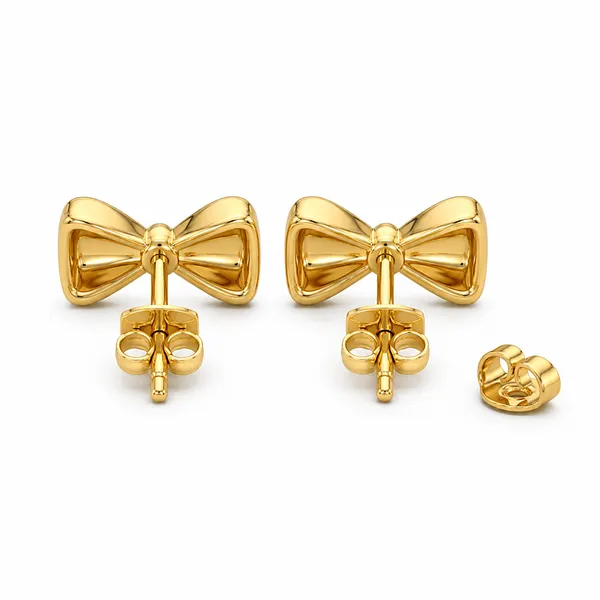 Gold_Tone_Bow_Stud_Earrings_For_Women