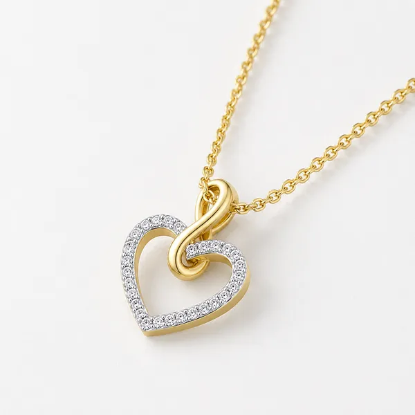 Gold_Tone_Heart_Pendant_Necklace_For_Women
