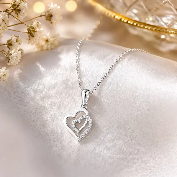 Silver-Tone_Heart_Pendant_Necklace_For_Women