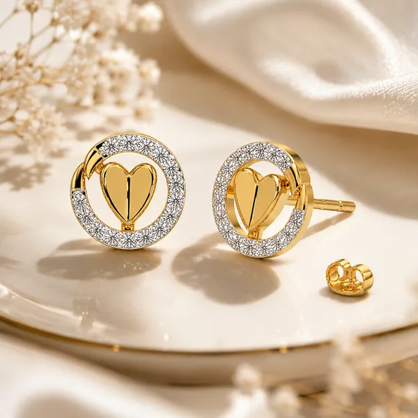 Gold_Tone_Heart_Stud_Earrings_For_Women